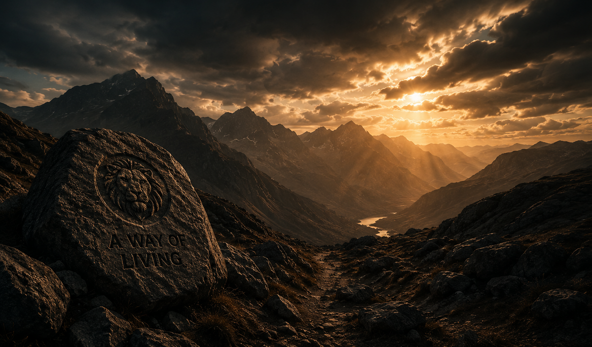Sunrise over a mountain landscape